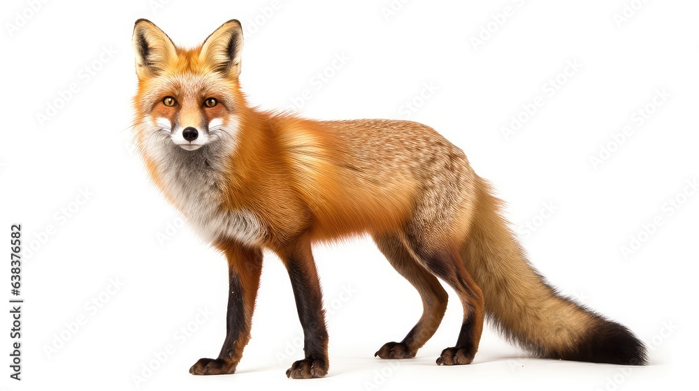 Red fox photo realistic illustration - Generative AI.