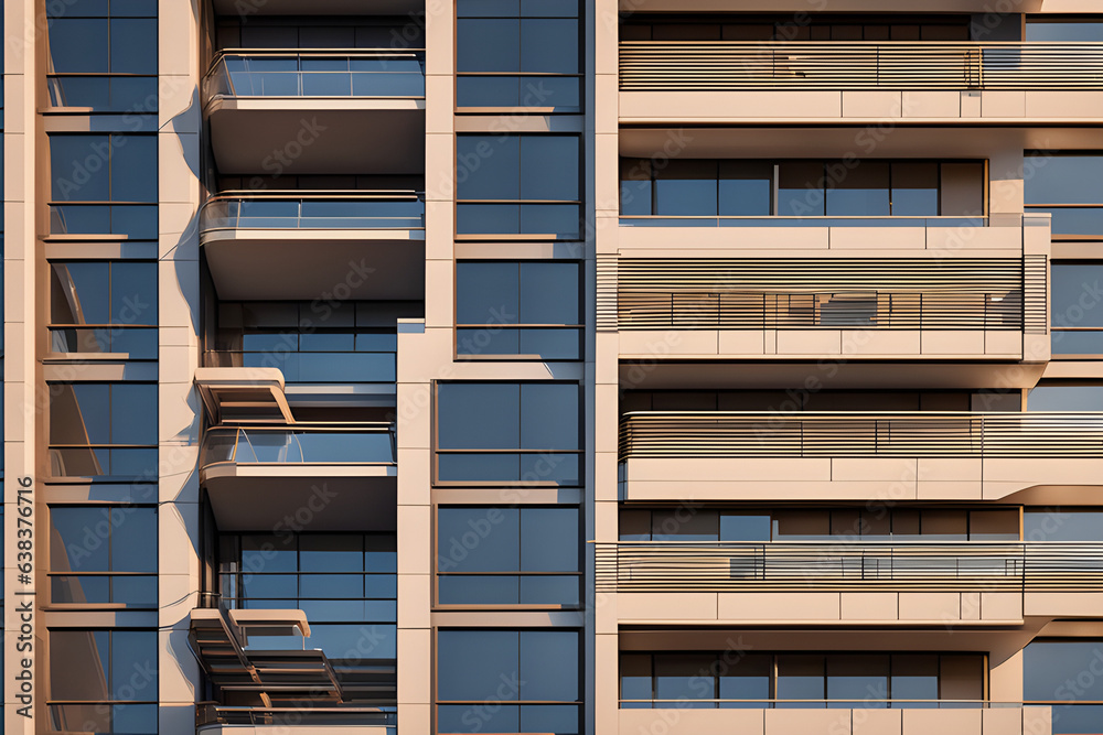 many floors with glass windows created with generative Ai many floors with glass windows created with generative Ai