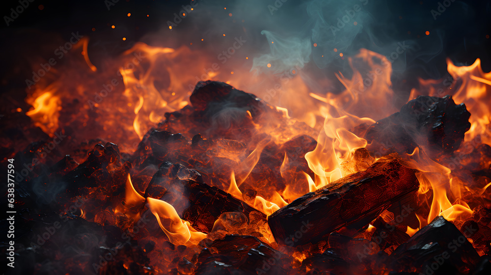 Burning coals from a fire abstract background Burning coals from a fire abstract background