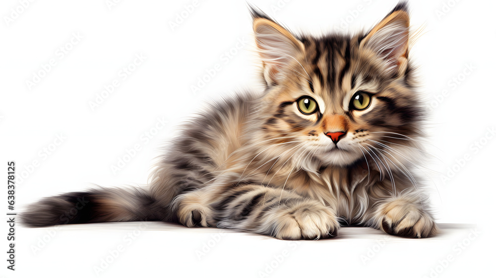 Obraz premium Cat on white background