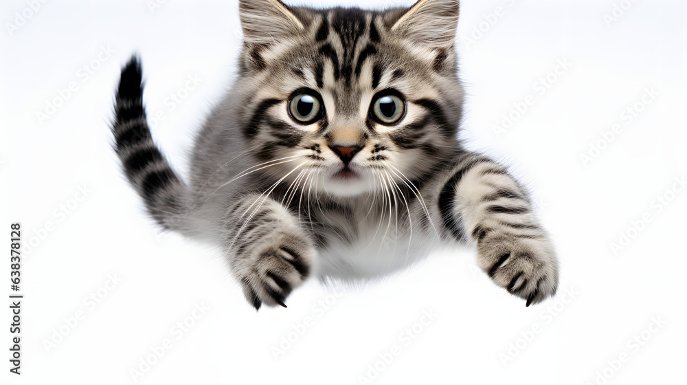 Obraz premium Cat on white background