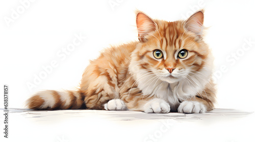 Cat on white background