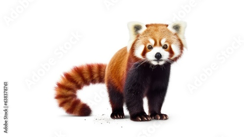 Curious red panda photo realistic illustration - Generative AI.