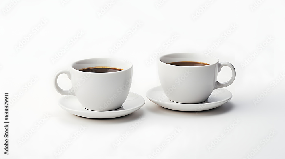 Coffee cups on white background Coffee cups on white background