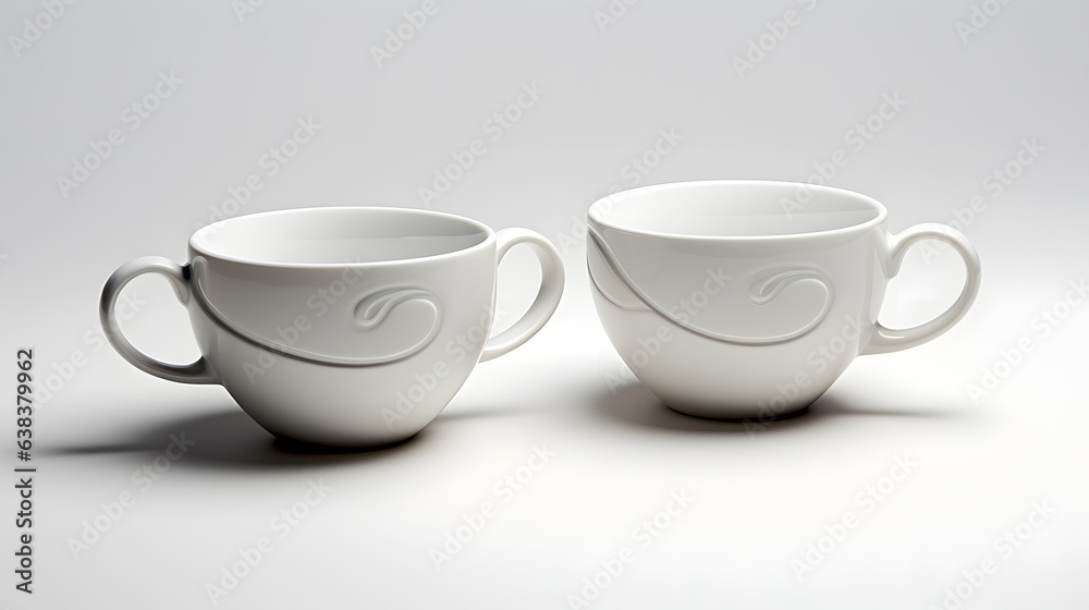 Coffee cups on white background Coffee cups on white background