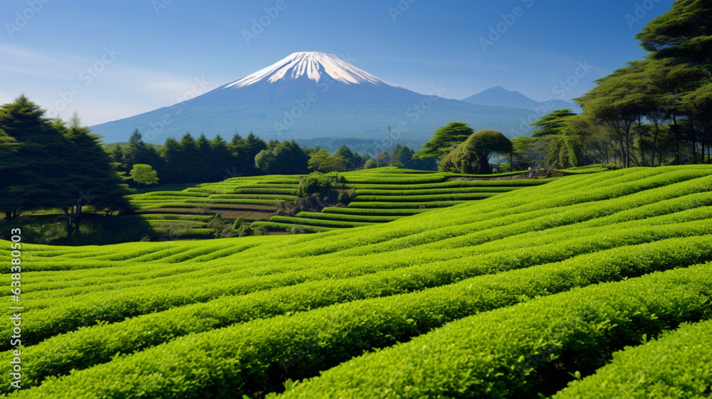 Mountain green tea plantation