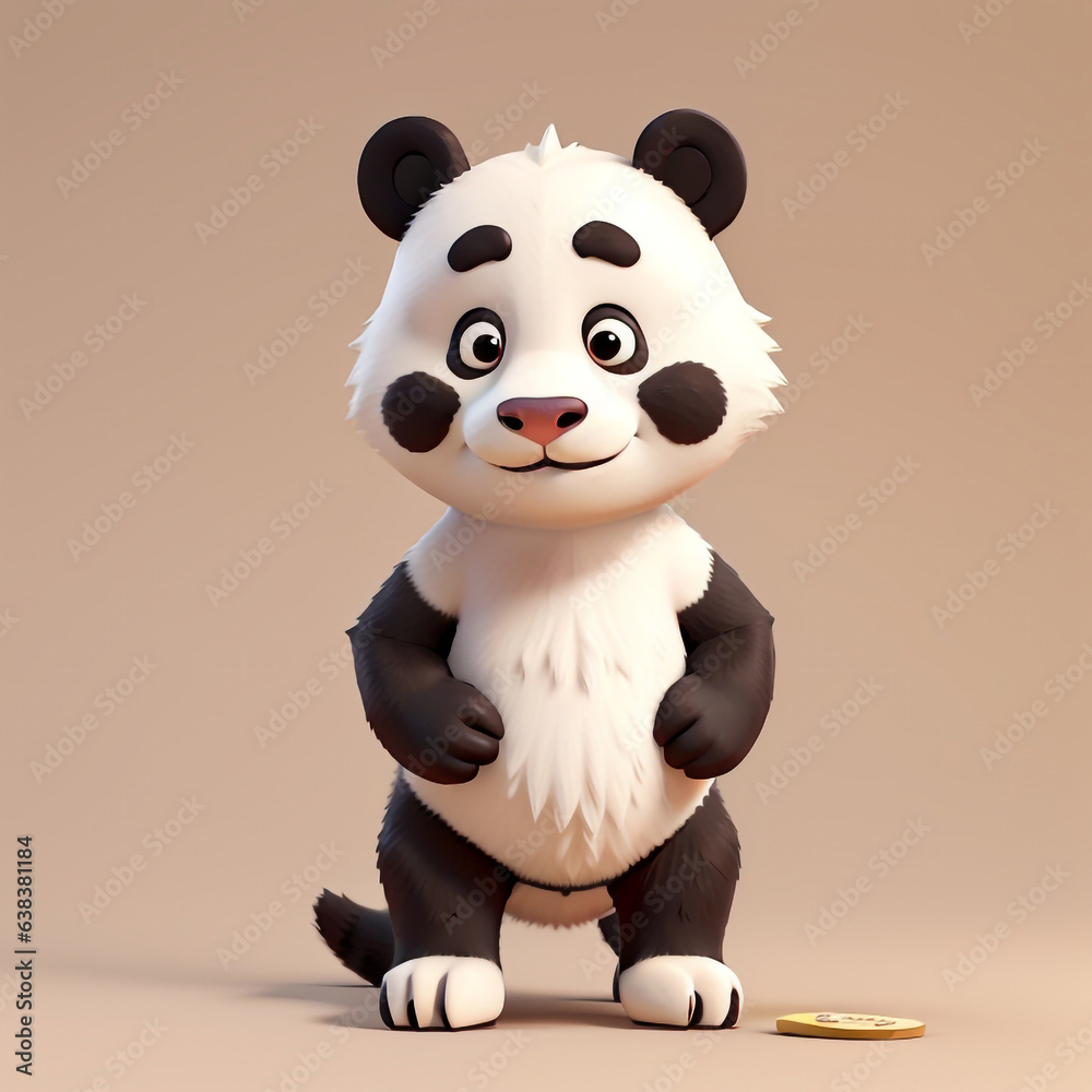 Cute Panda Characters 3D Rendering Cute Panda Characters 3D Rendering