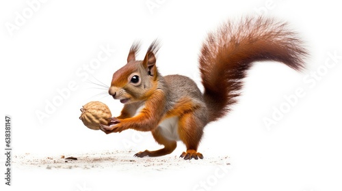 Energetic squirrel photo realistic illustration - Generative AI.