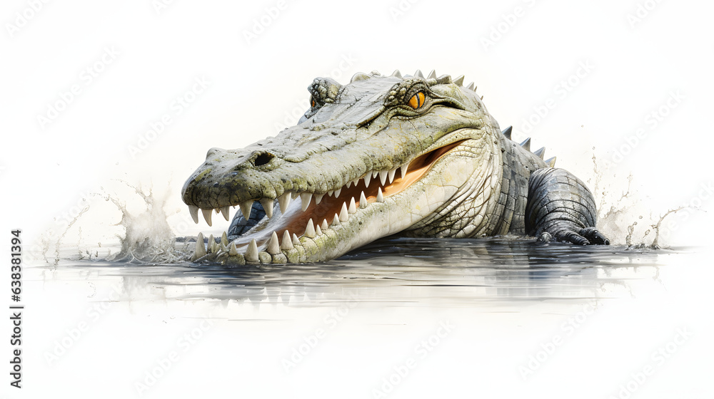 Fototapeta premium Crocodile on white background