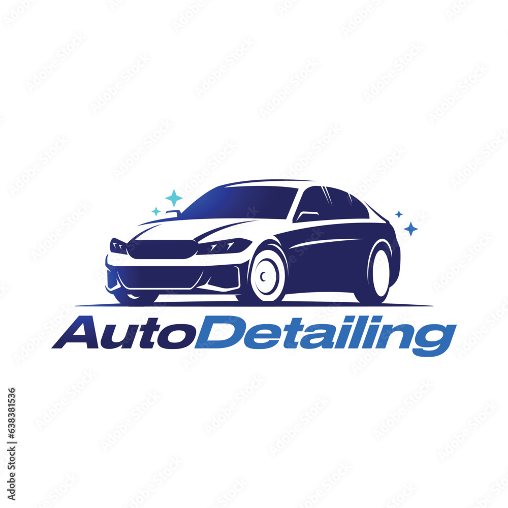Auto detailing logo, automotive illustration