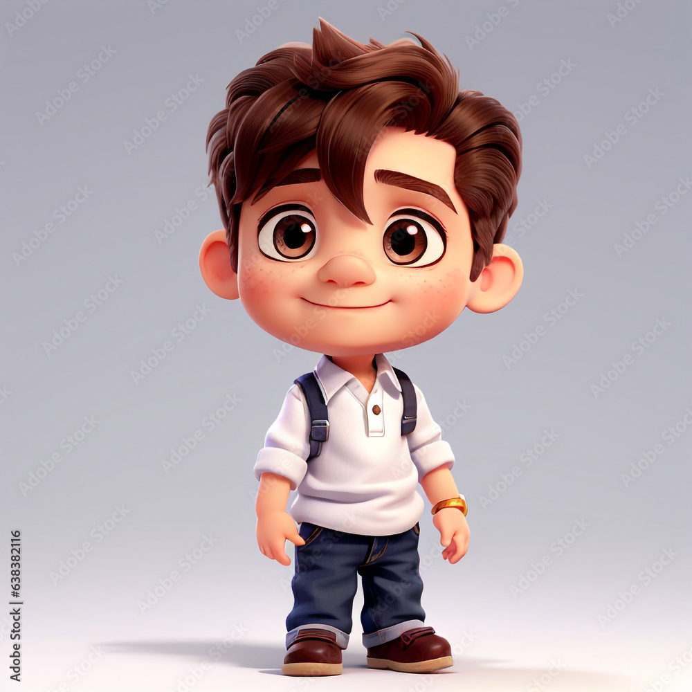 Cute Boy Characters 3D Rendering Cute Boy Characters 3D Rendering
