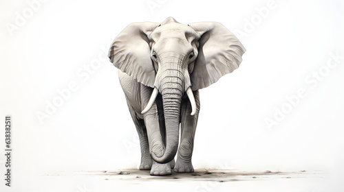 Elephant on white background