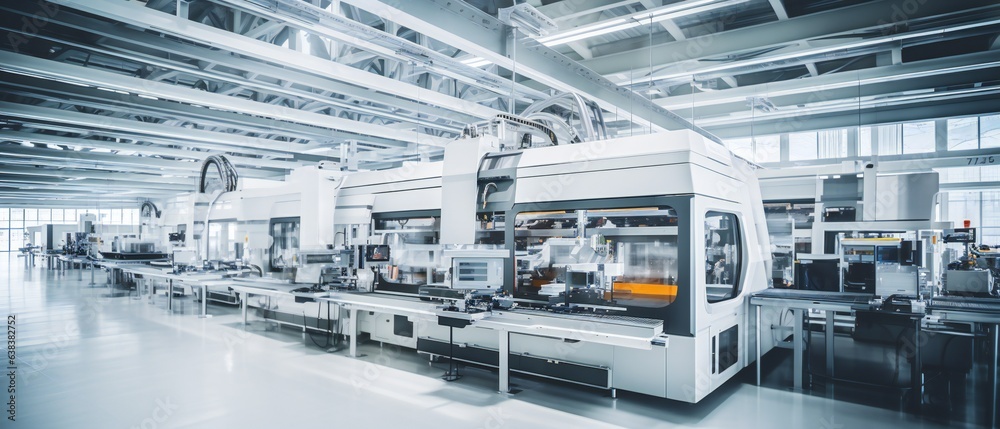 Fototapeta premium A modern factory with CNC milling machines