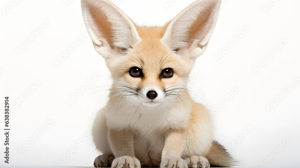 Fennec fox on white background Fennec fox on white background