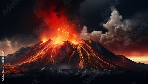 A huge volcano eruption captured
