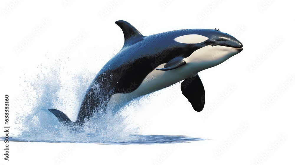 Fototapeta premium Graceful orca photo realistic illustration - Generative AI.