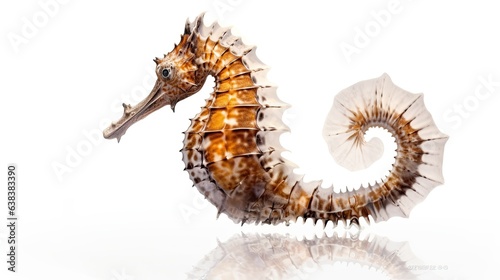 Graceful seahorse photo realistic illustration - Generative AI.