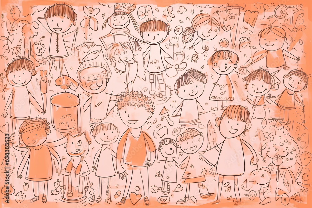 sketch of a children made by midjeorney