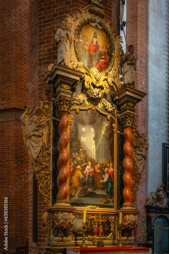 Paintings and artwork, decorations in the Church of the Assumption of the Blessed Virgin Mary, Cathedral Basilica in Pelplin, Poland