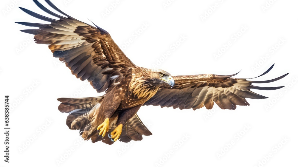 Majestic golden eagle photo realistic illustration - Generative AI.