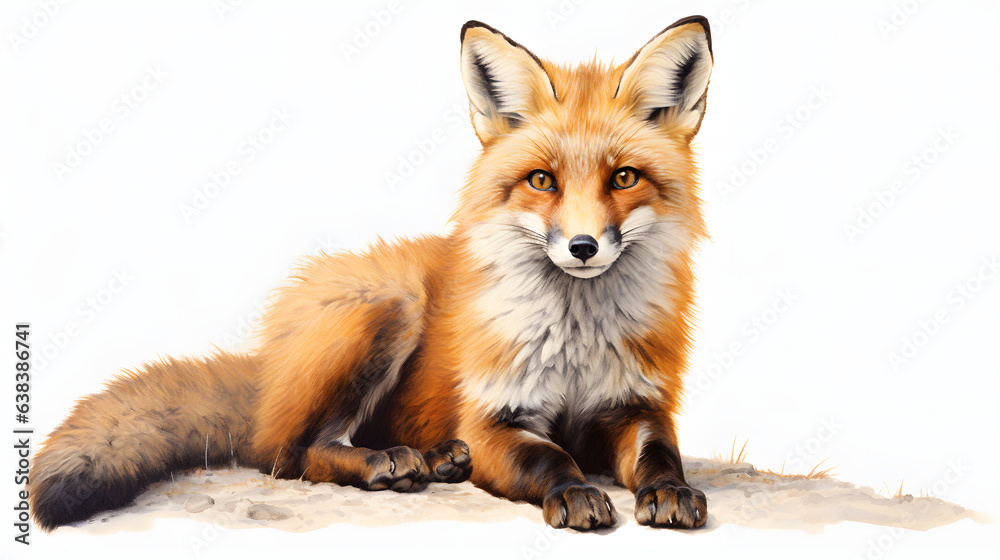Fototapeta premium Fox on white background