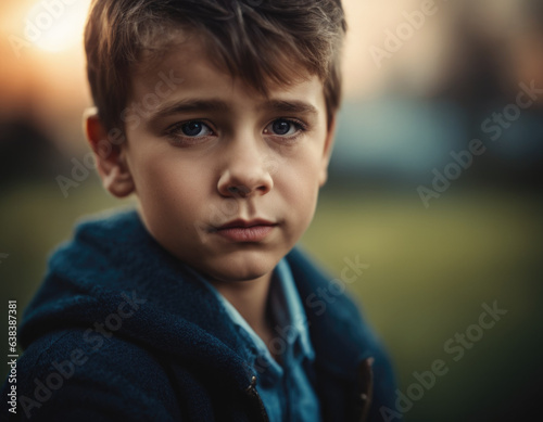 Portrait of a sad boy.