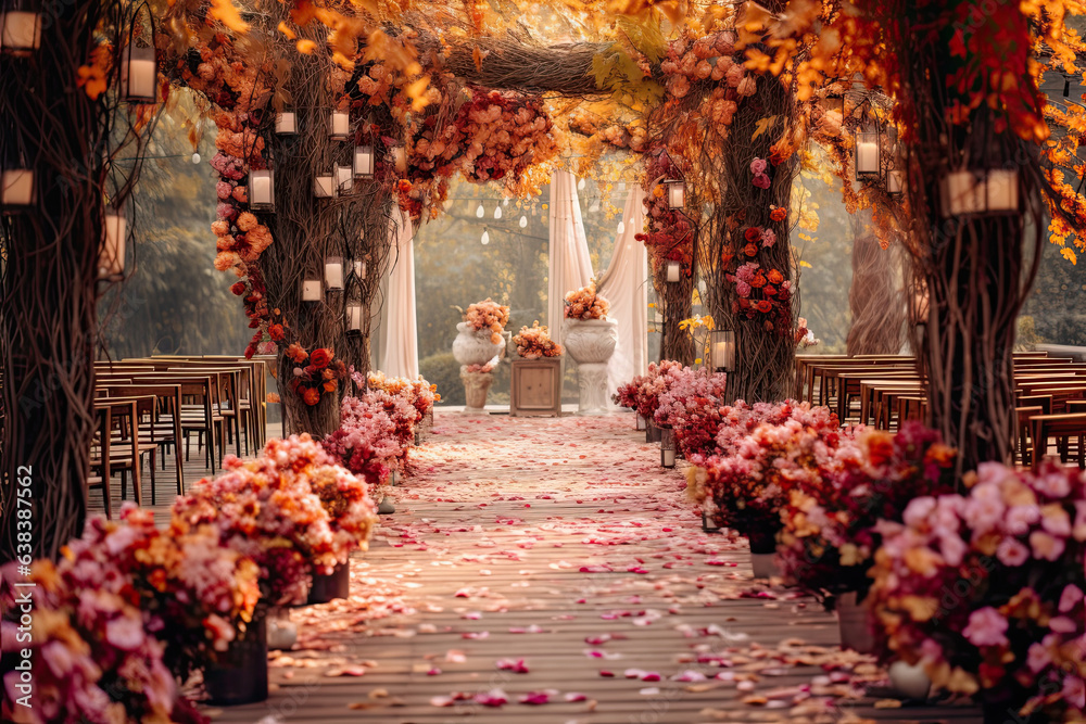 Fall wedding arch, wedding ceremony 