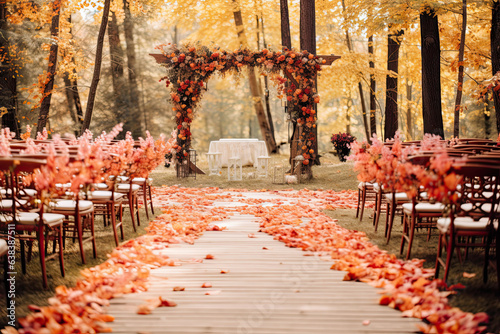 Fall wedding arch, wedding ceremony
