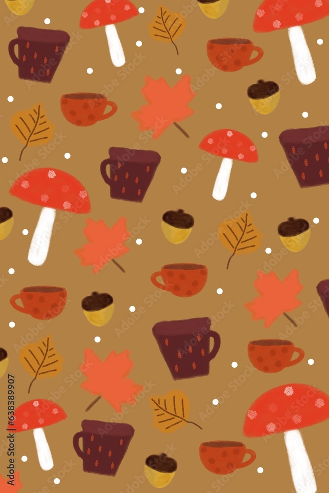 seamless pattern with mushrooms seamless pattern with mushrooms