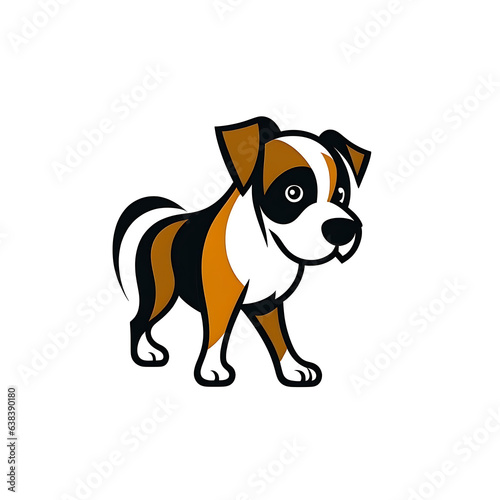 Dynamic puppy character logo cartoon