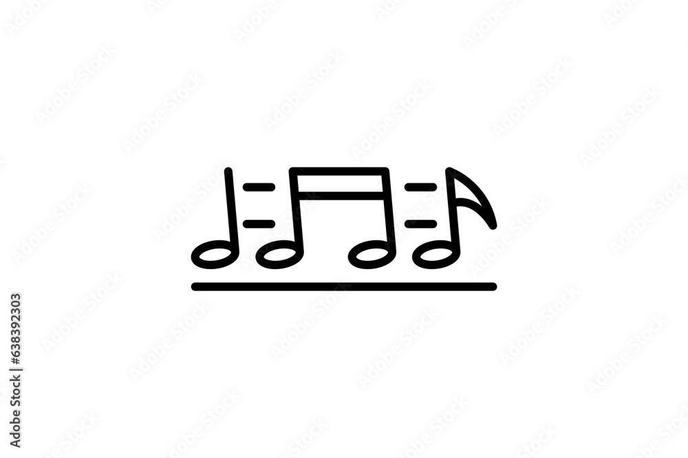 Musical Note Icon. Icon related to multimedia and entertainment. suitable for web site design, app, user interfaces. line icon style. Simple vector design editable Musical Note Icon. Icon related to multimedia and entertainment. suitable for web site design, app, user interfaces. line icon style. Simple vector design editable