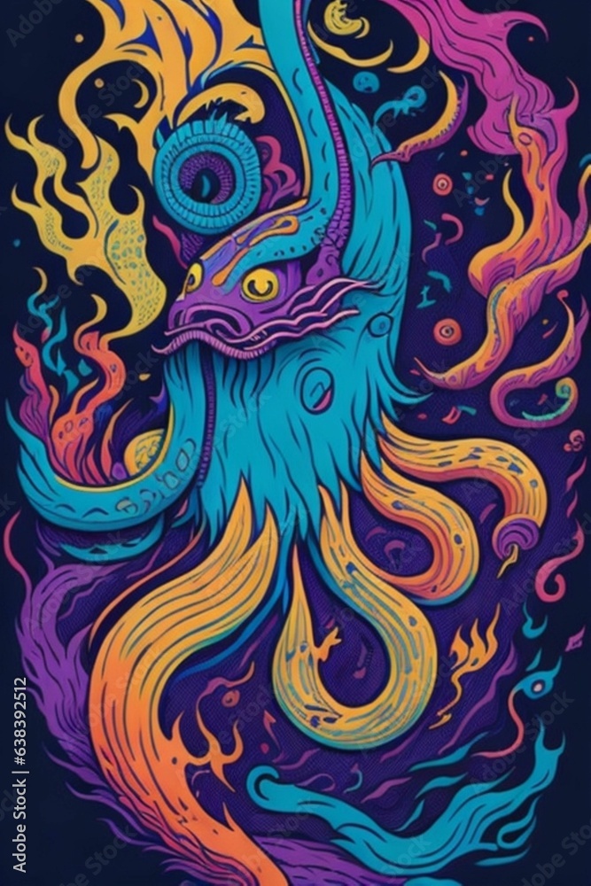 A detailed illustration of a Kraken for a t-shirt design, wallpaper, fashion A detailed illustration of a Kraken for a t-shirt design, wallpaper, fashion