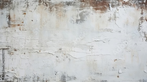 Abstract white old peeling paint grunge background  photo