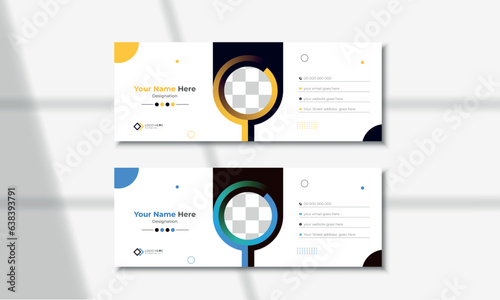 Corporate email signature template or email footer and personal social media cover design.