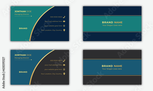 Business Card. Luxury Style double-sided Horizontal Business Card Design Template.
