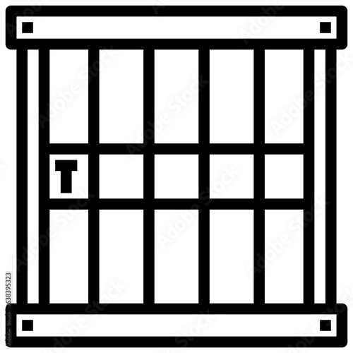 jail line icon,linear,outline,graphic,illustration