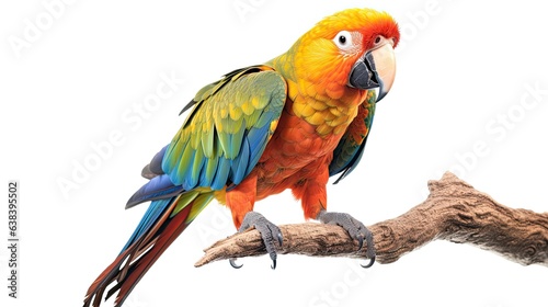 Vibrant parrot photo realistic illustration - Generative AI.