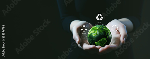 Woman hand holding earth, save planet, earth day, sustainable living, ecology environment, climate emergency action, world environment day concept, illustration for global warming content