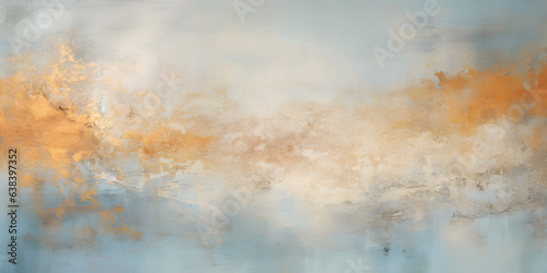 Acrylic blue and golden background. Abstract painting for banner, website, texture. Oil art with aquamarine and gold, light orange and bronze, light gold and white, sleek metallic finish Generative Ai