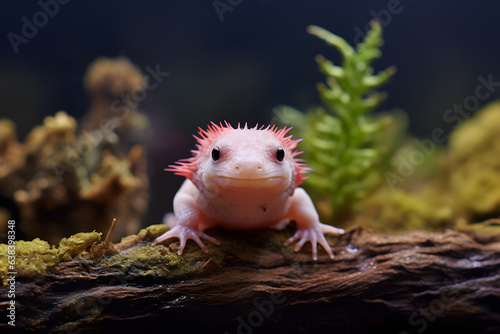 A Axolotl portrait, wildlife photography