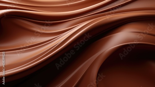 Abstract brown waves background. Caramel, coffee blending gradient wavy texture. Modern AI illustration. Chocolate wave wallpaper.