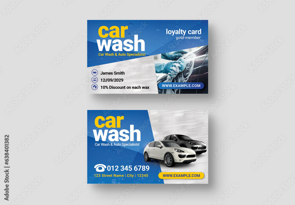 Car Wash Business Card Layout Stock Template | Adobe Stock