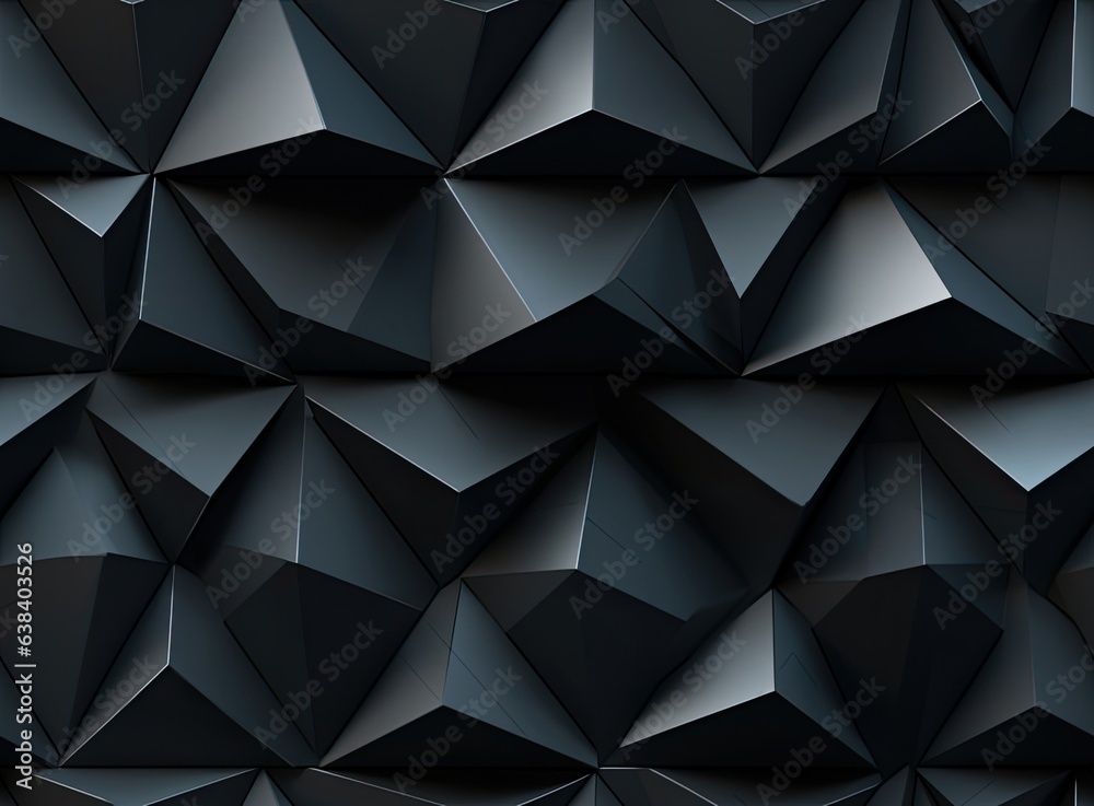 Abstract black geometric background. Gold texture with shadow. SEAMLESS PATTERN. SEAMLESS WALLPAPER.