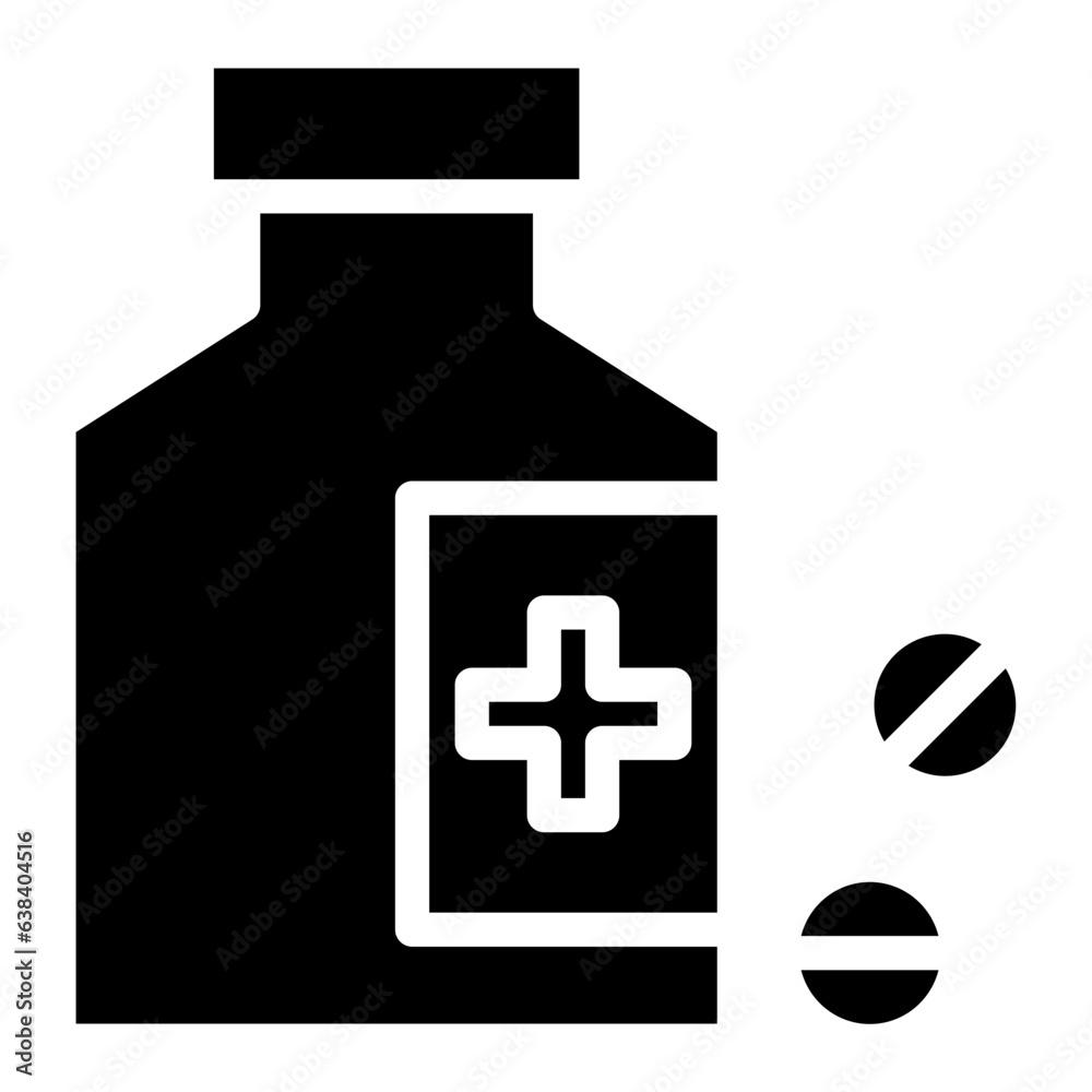 Obraz premium pill bottle glyph 