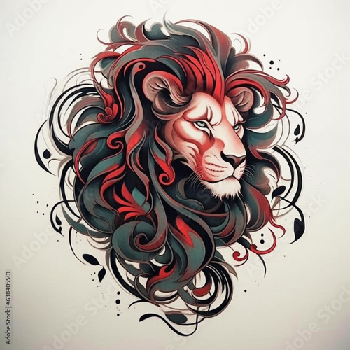 Lion head illustration  © Tanja Mikkelsen 