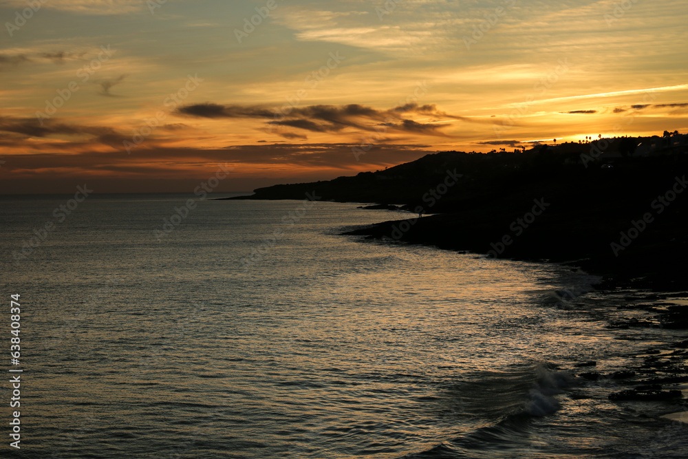 Beautiful sunset at Praia da Luz, Algarve