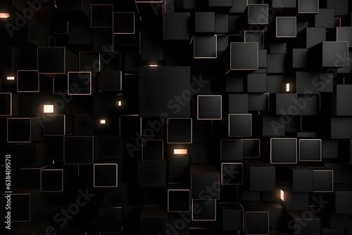 black abstract cubes background with geometric theme