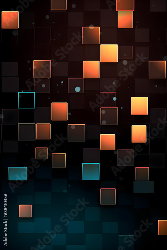 technology background with coloful glowing cubes and space for text
