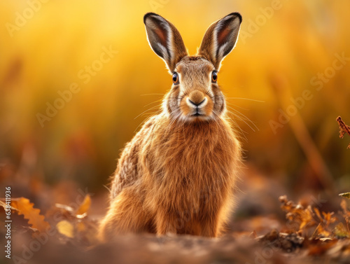 Hare in its Natural Habitat, Wildlife Photography, Generative AI © Vig