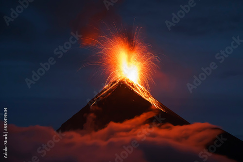 Volcan de Fuego volcano from Acatenango volcano